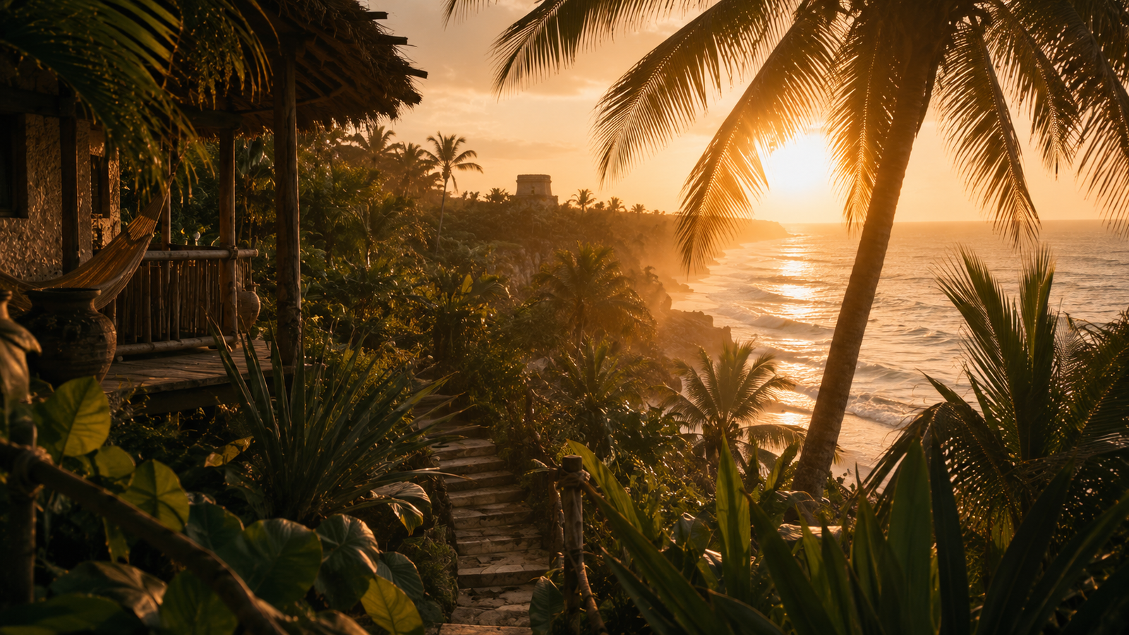Jungle at dawn near Tulum