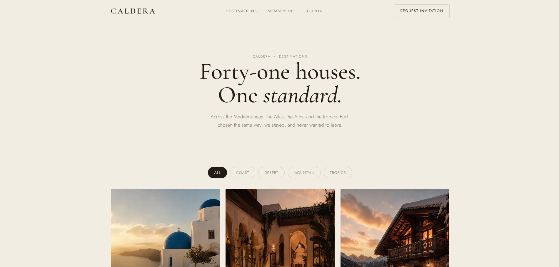 Caldera · Destinations