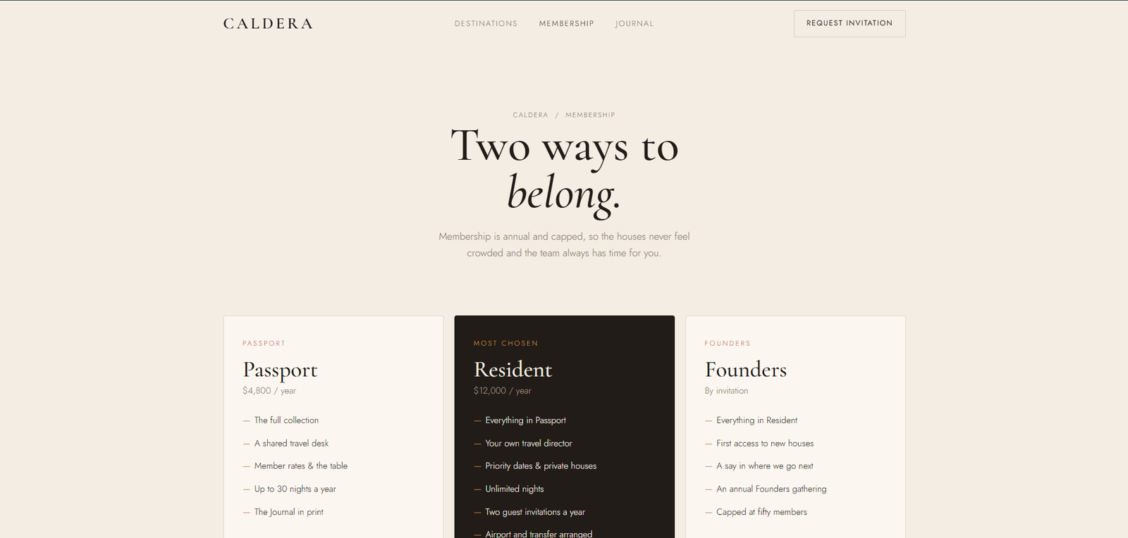 Caldera — Application