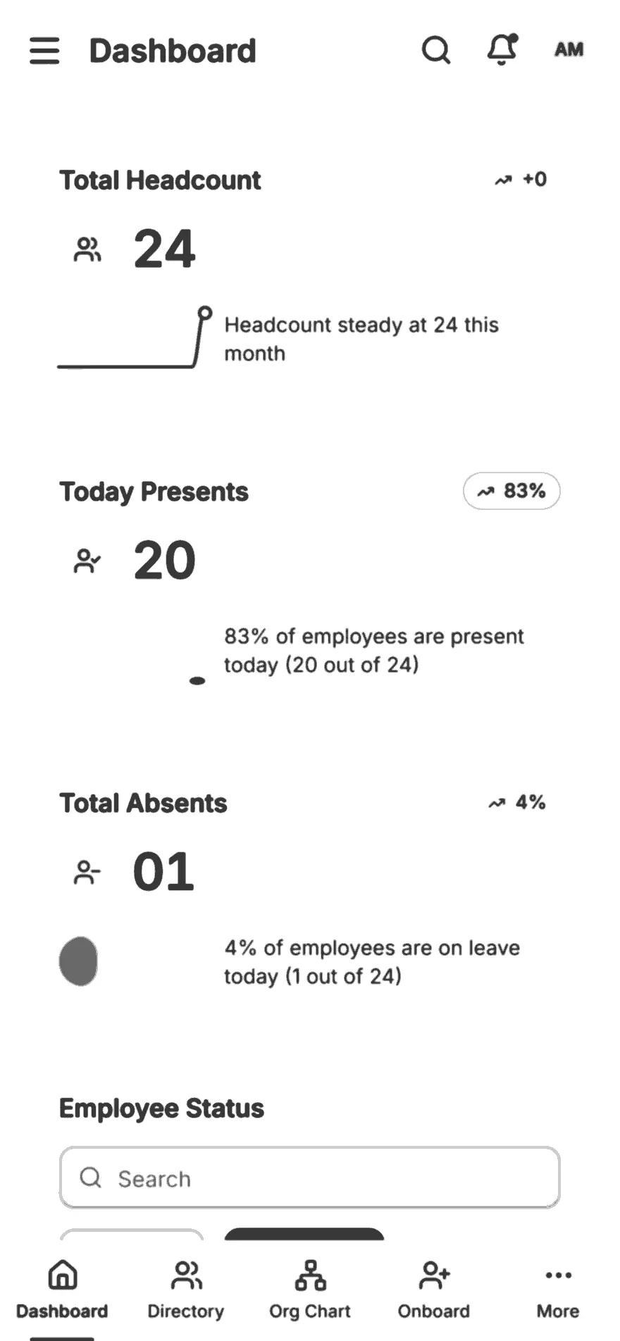 Low-fidelity structure study: dashboard