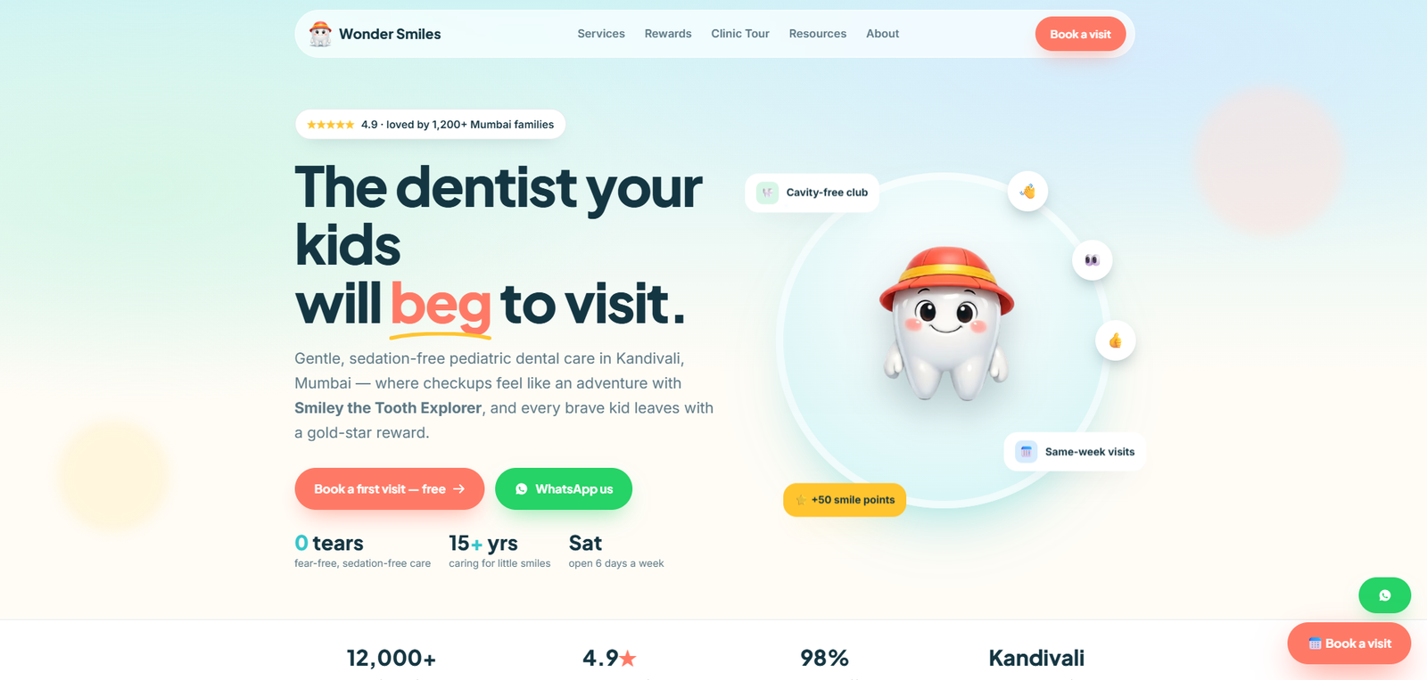 Wonder Smiles — Pediatric Dental Clinic Website