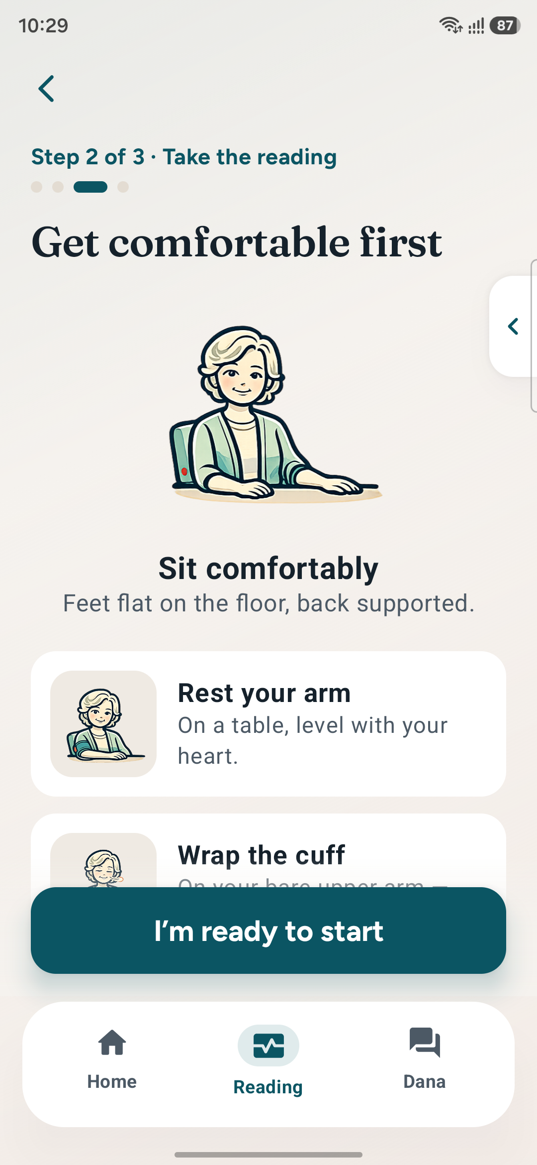 Get comfortable posture coaching