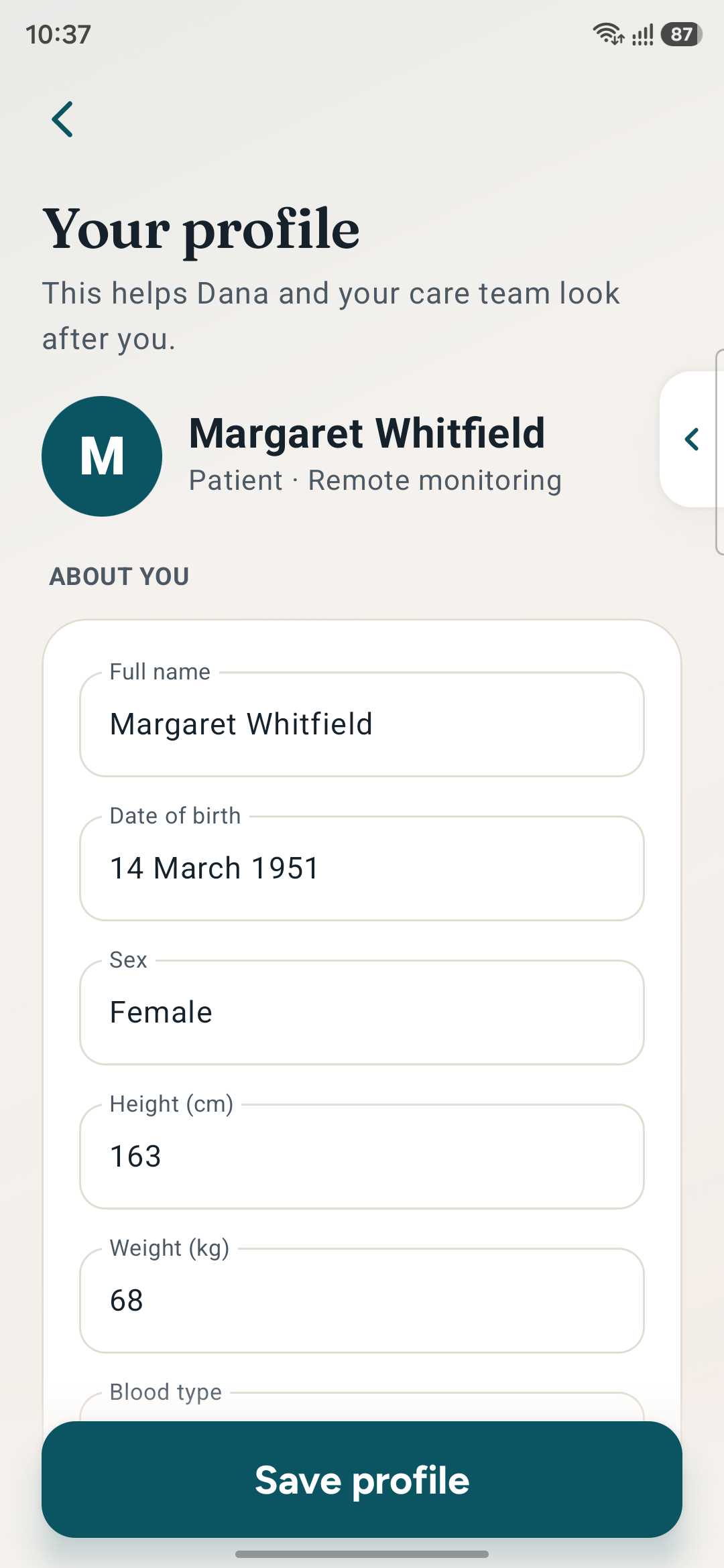 Health profile