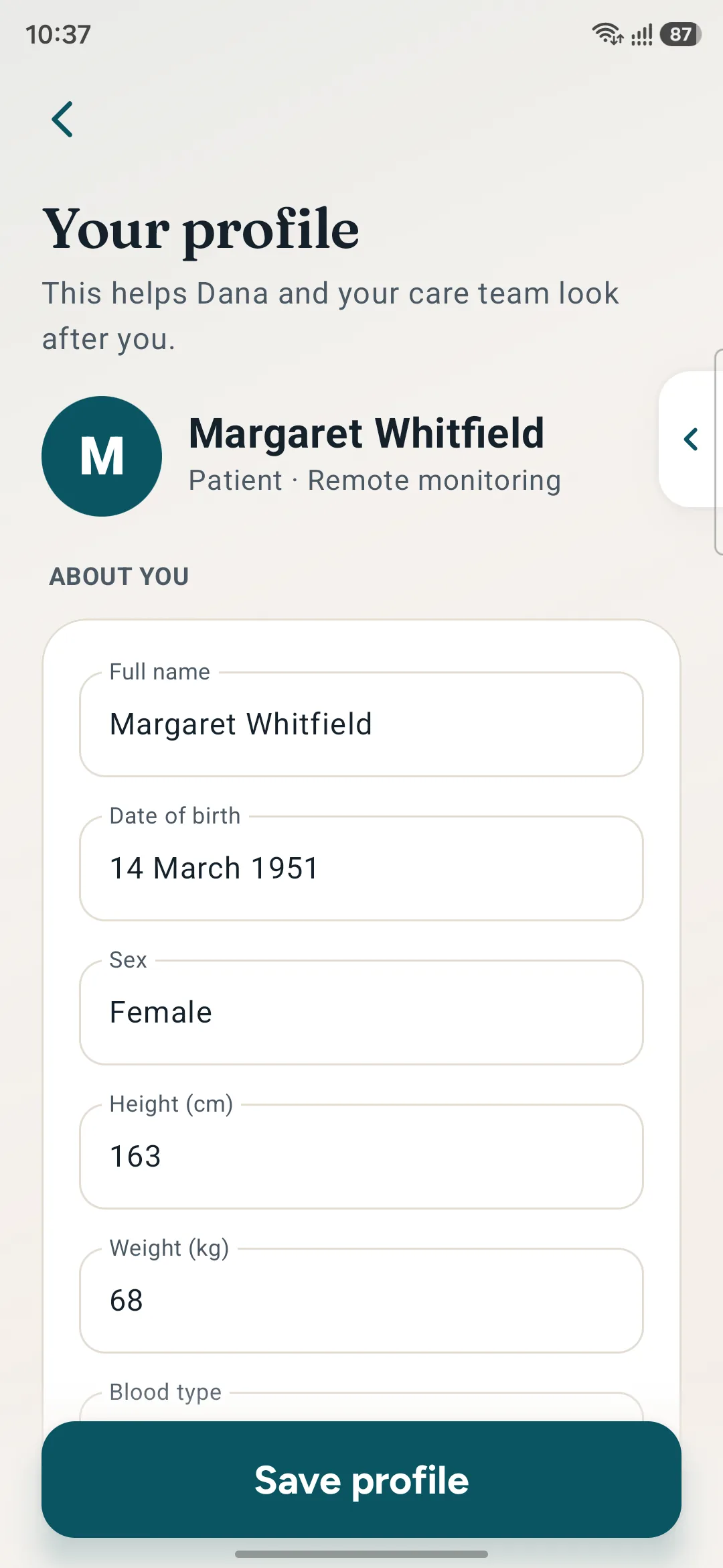 Health profile