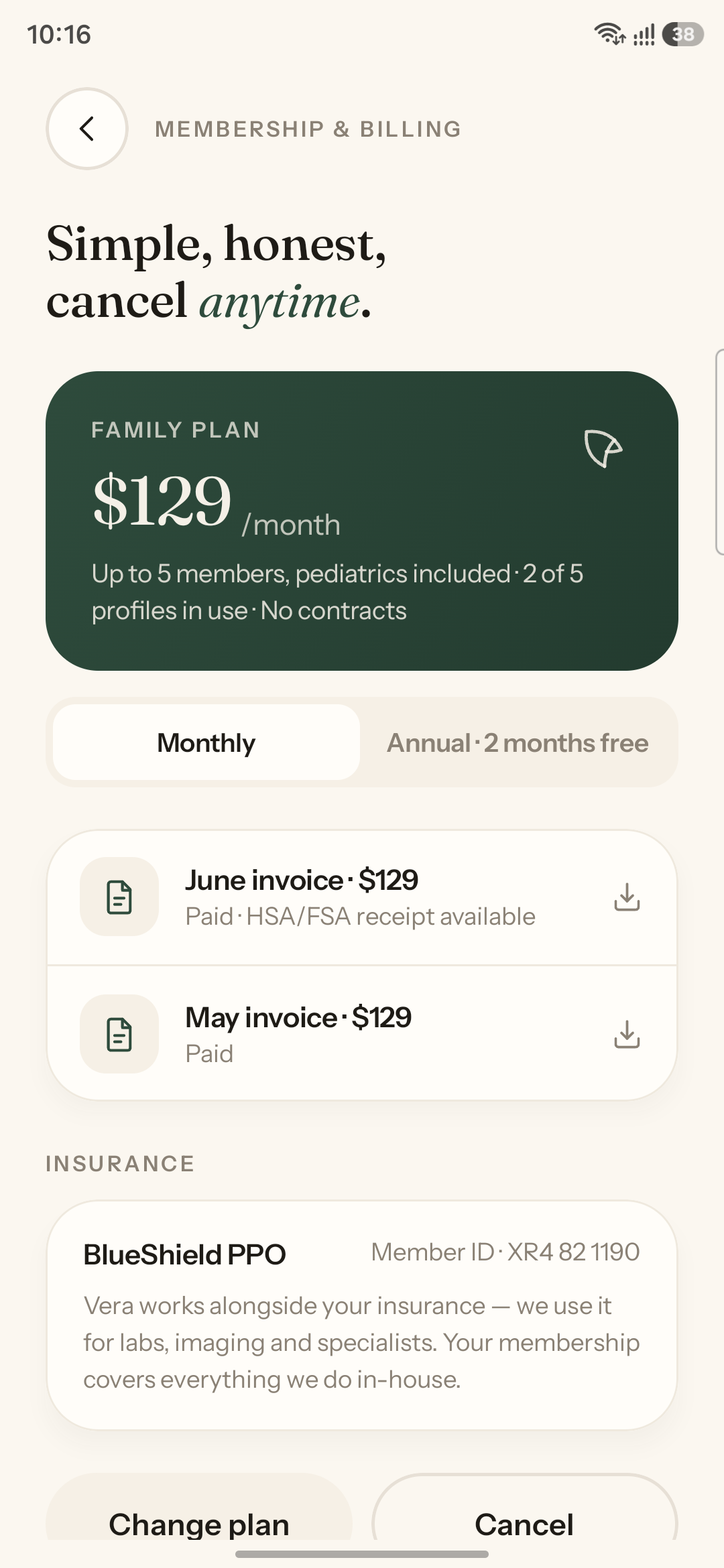 Membership billing
