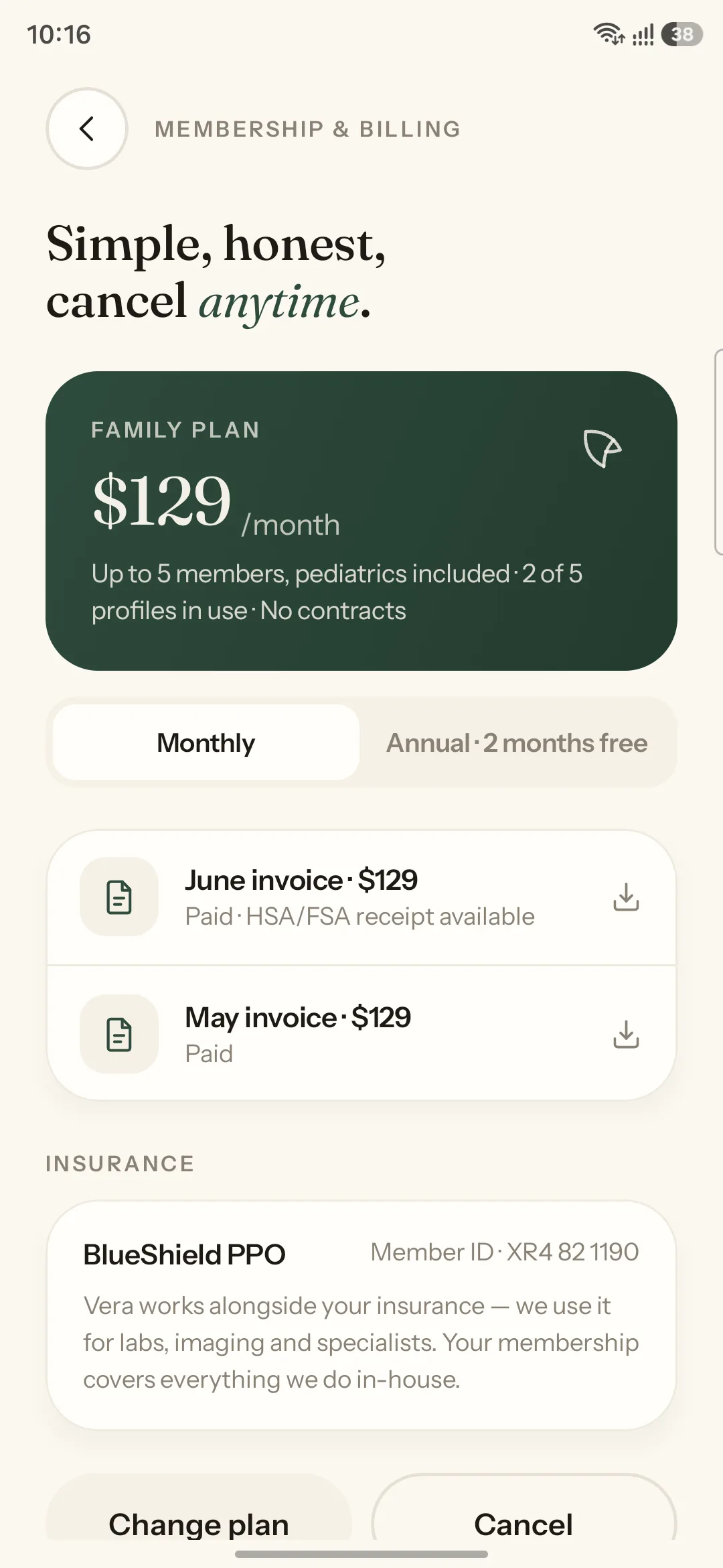 Vera · Mobile App · interface