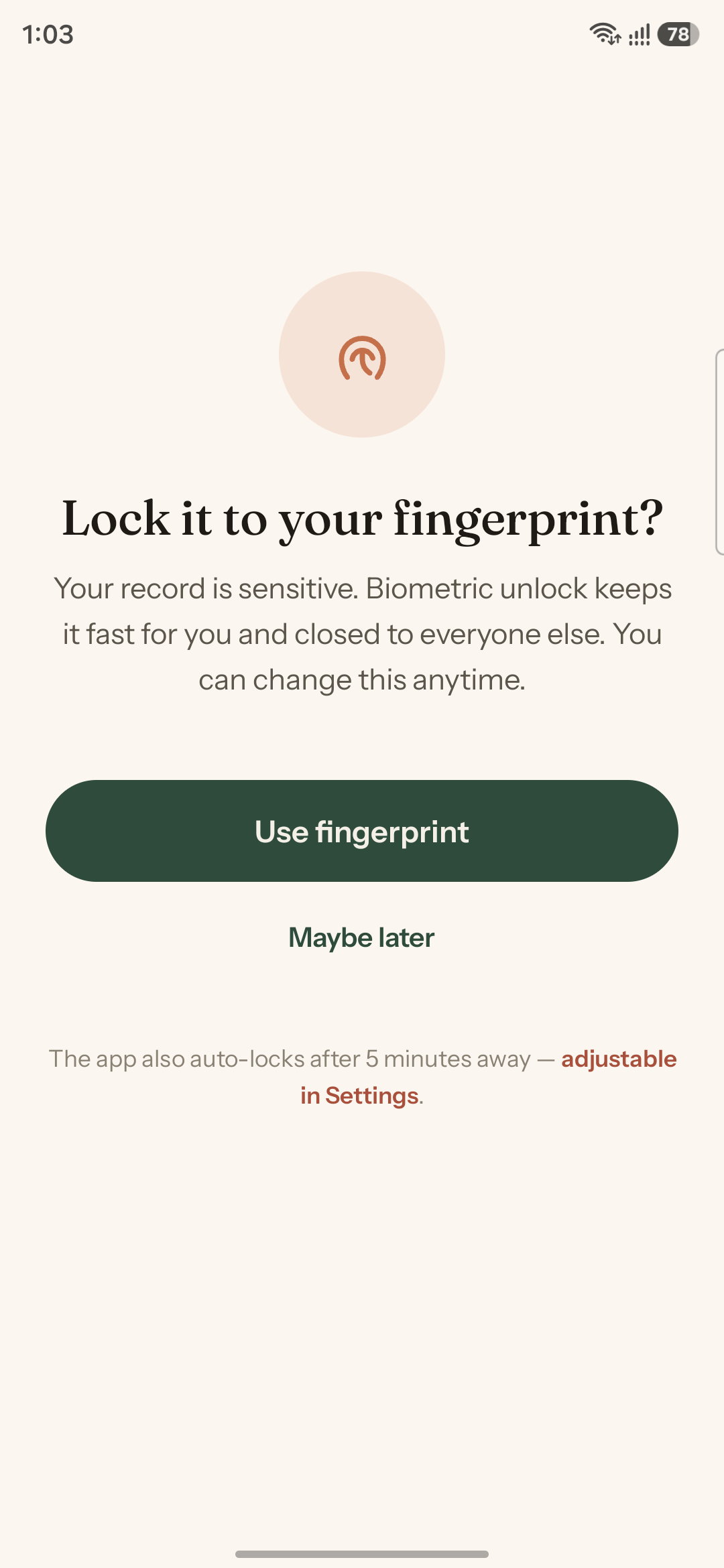 Biometric opt-in