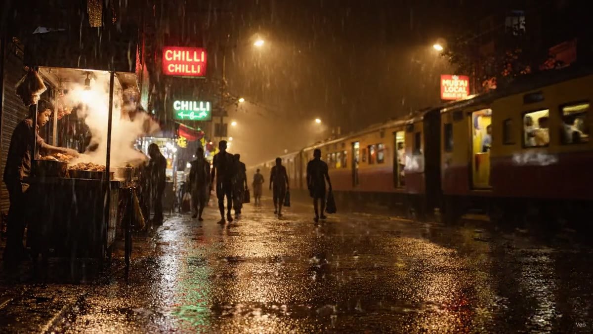 मुंबई · the city at night in the rain