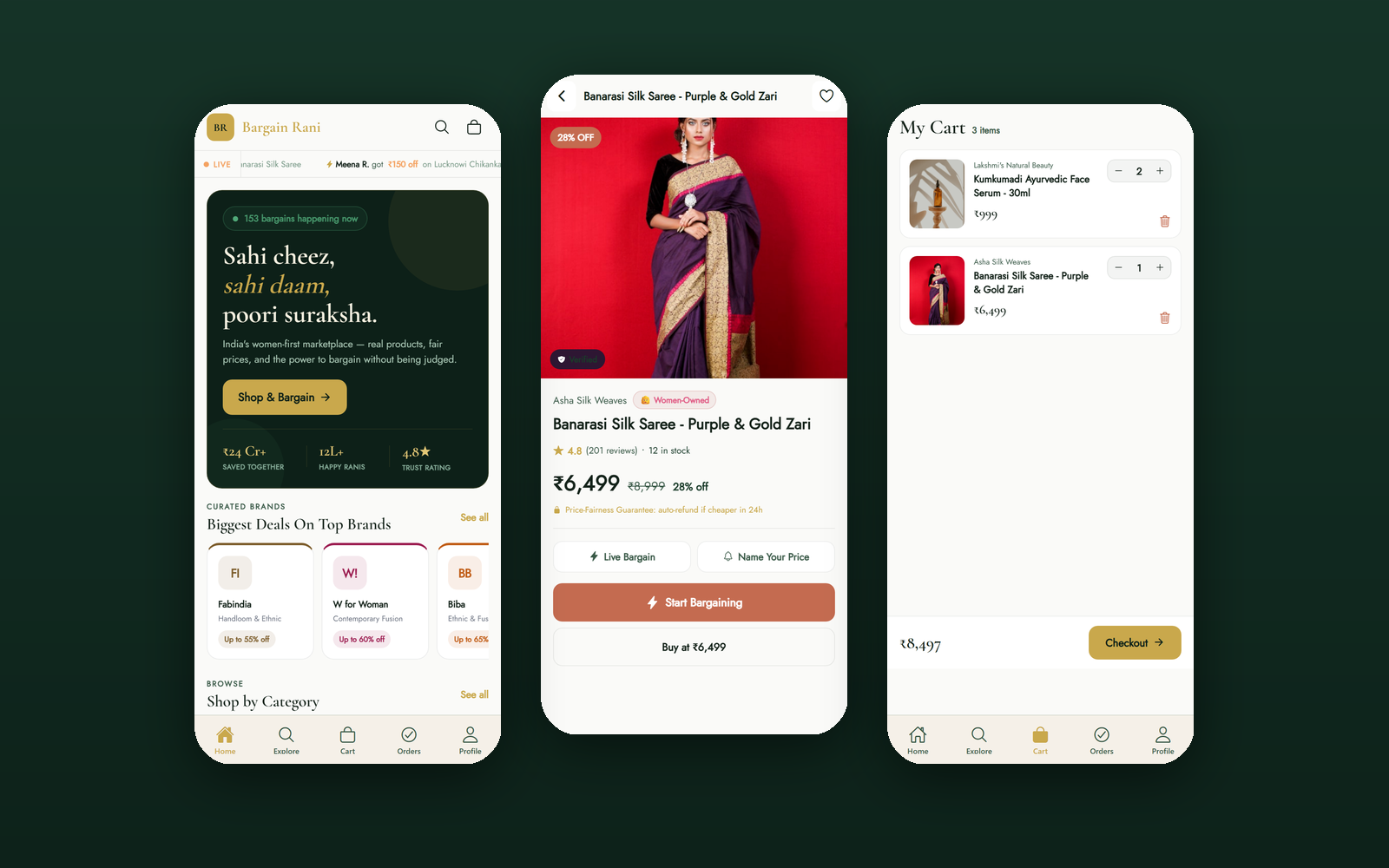 Bargain Rani mobile app — Expo and React Native marketplace