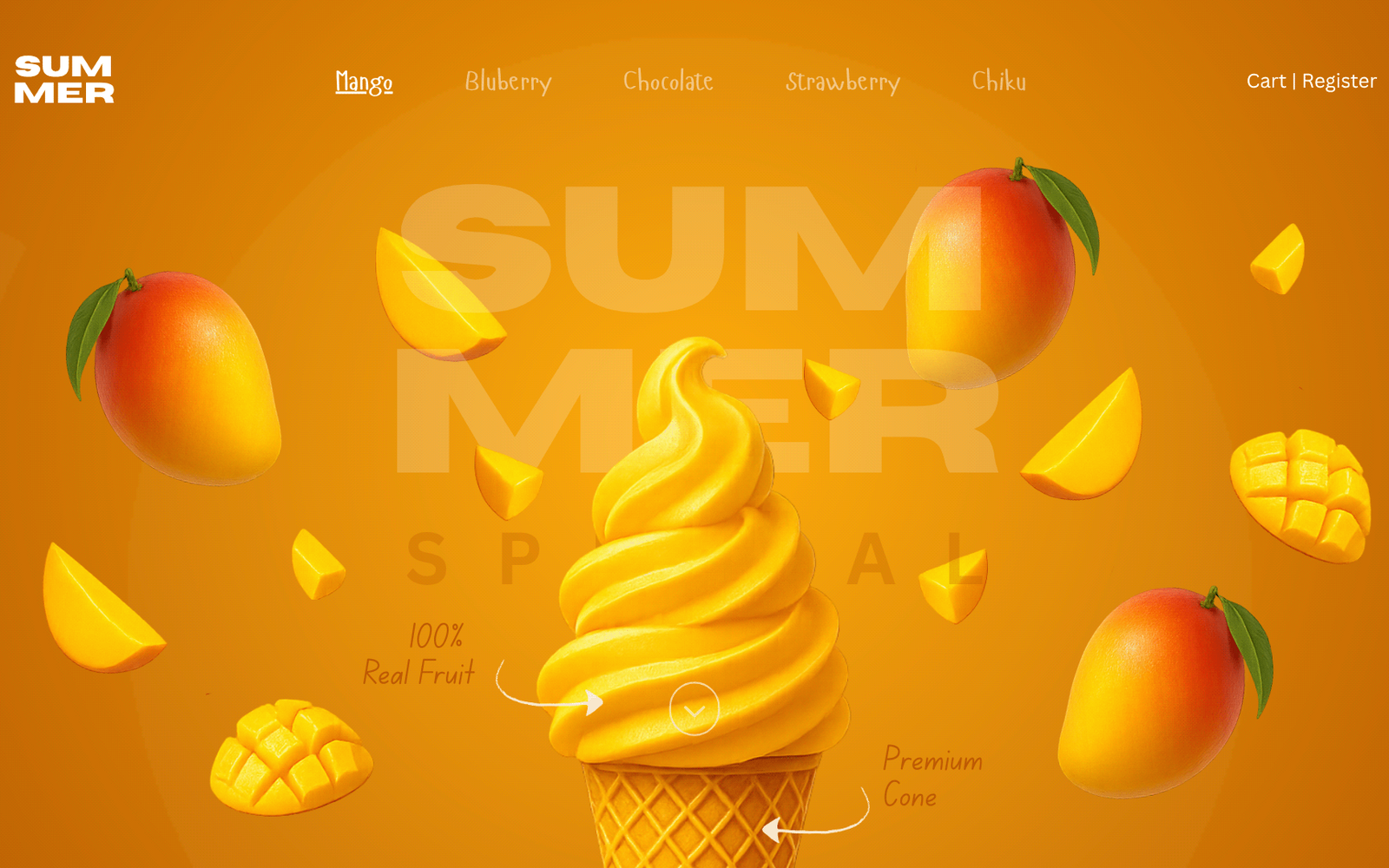 Summer — premium ice cream brand landing page