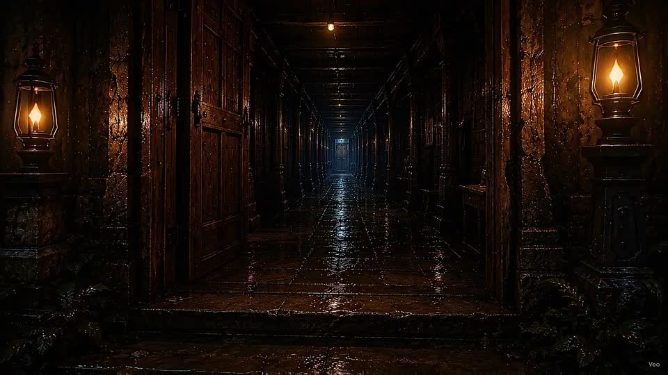Chapter 03 — a long dark corridor lined with lanterns